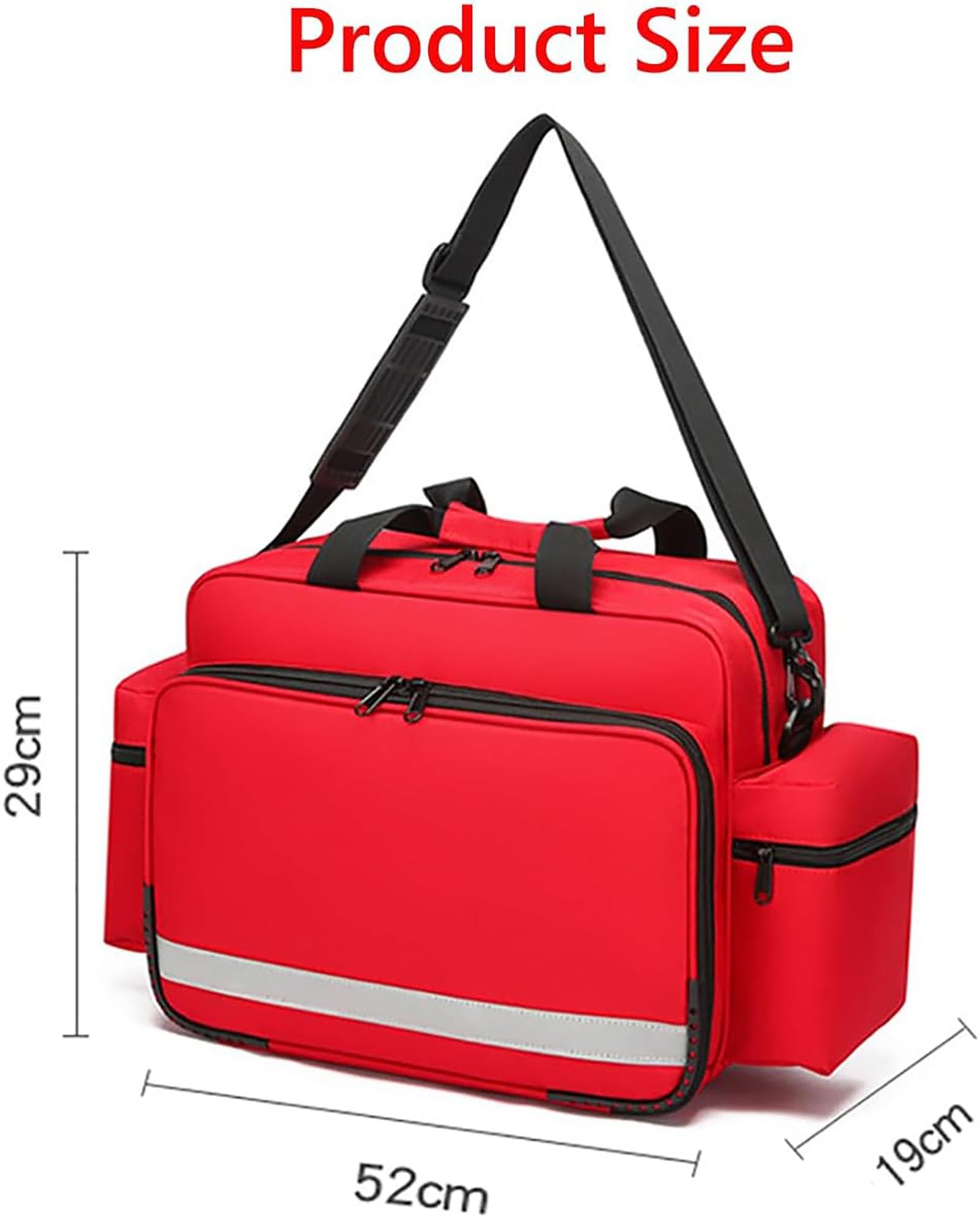 Bolsa de primeros auxilios vacía, bolsa de traumatología médica con separadores interiores, bolsa de asistencia sanitaria a domicilio con correa para el hombro para paramédicos y kit de suministros mé