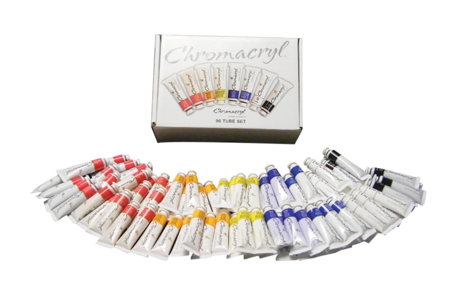 Chroma Chromacryl Acrylic Paint Classroom Pack - 96 Tubes - Assorted Colors