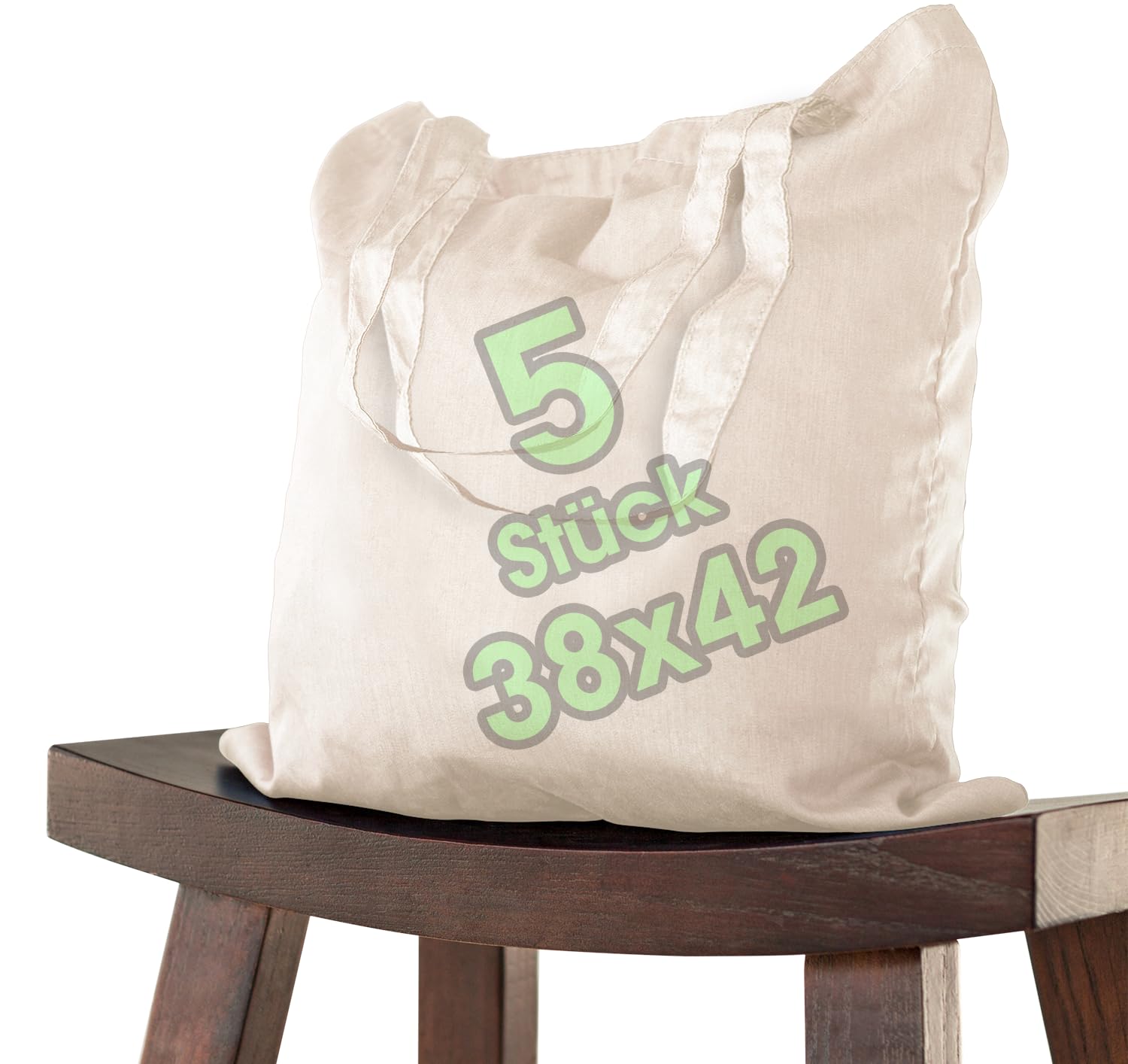 ELES VIDACotton Bag 38 x 42 cm Premium – Oeko-Tex® Certified – Unprinted, Fabric Bag, Tote Bag, Cotton Bag, Shopping Bag, Jute Bag, Fabric Bag, Reusable Bag