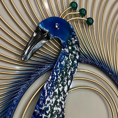 Image of SNS Decor Metal Peacock Wall Art Decorations | Modern Luxury Metal Wall Art Decor, | Perfect 3D Wall Sculpture For Living Room, Drawing Room, Restaurant, Hotel & Office (Design-108)