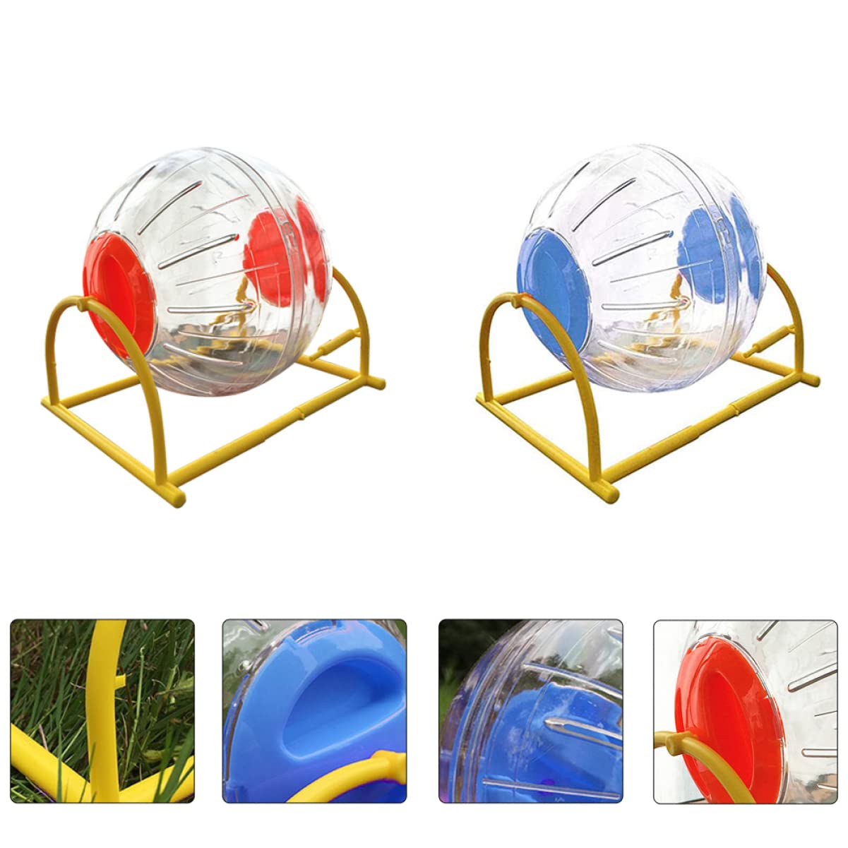 Happyyami 2stücke Hamster Spielzeug Mit Bracket Und Laufball Für Kleine Haustiere Wie Hamster Und Meerschweinchen Rutschfestes Design Für Sicheres Laufen Fördert Bewegung Und Gesundheit