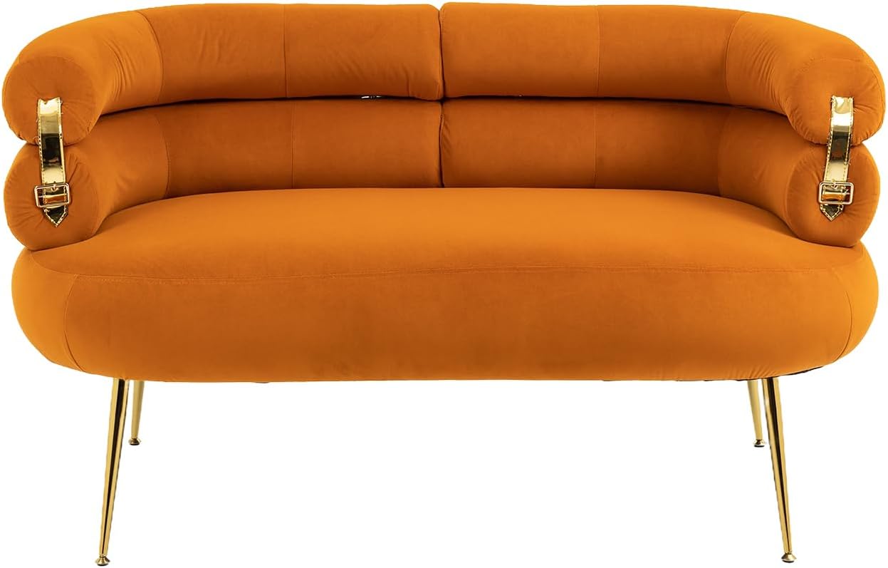 MOONMISS Velvet Loveseat, 2 Seater Small Sofa Couch, Modern