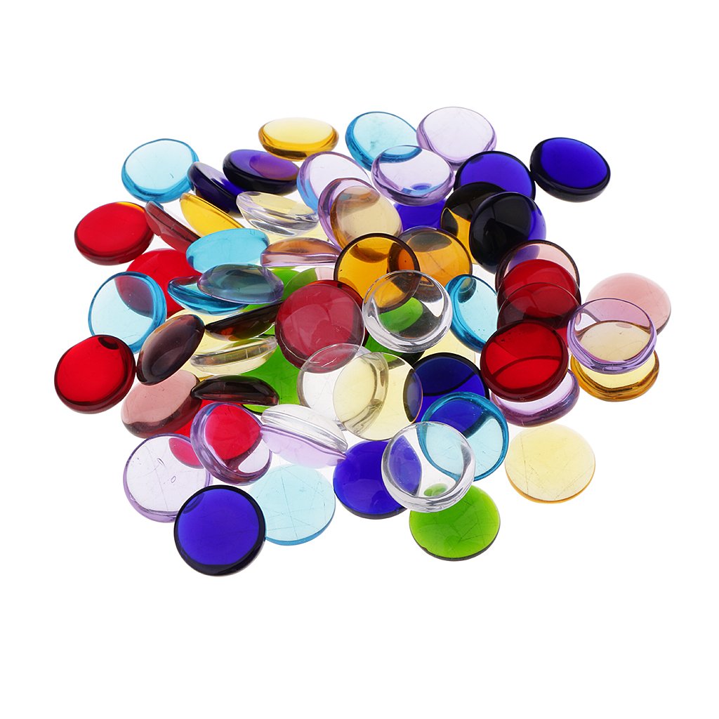 100g Assorted Round Vitreous Glass Mosaic Tiles for Arts DIY Crafts