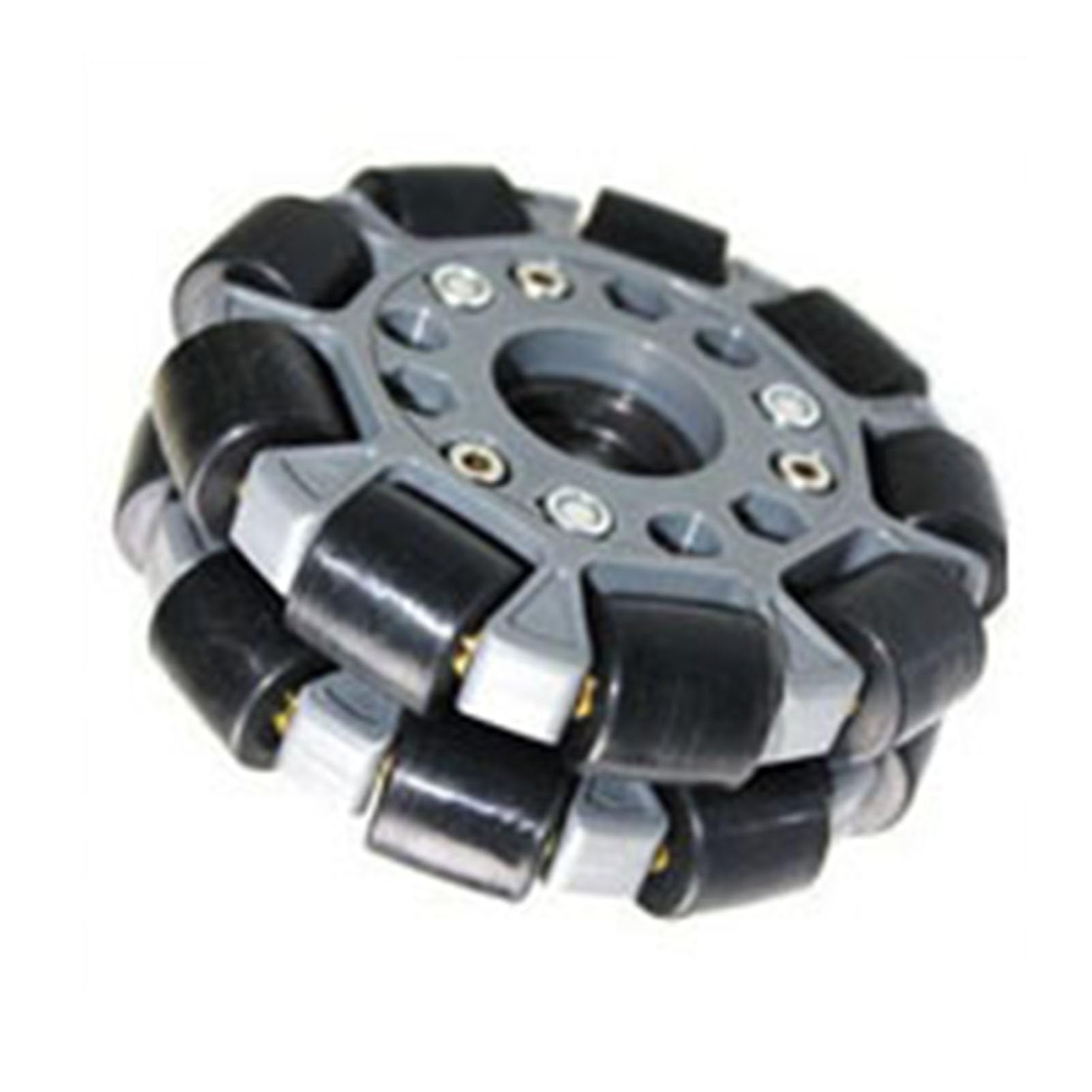 Fafeicy Koło Omnidirectional, Podwójne Koło Plastikowe 100 Mm (14049) | z podwójnymi metalowymi rolkami i gumową powłoką, ładowność 20 kg, mobilność 360 stopni dla zestawów robotycznych Robocon