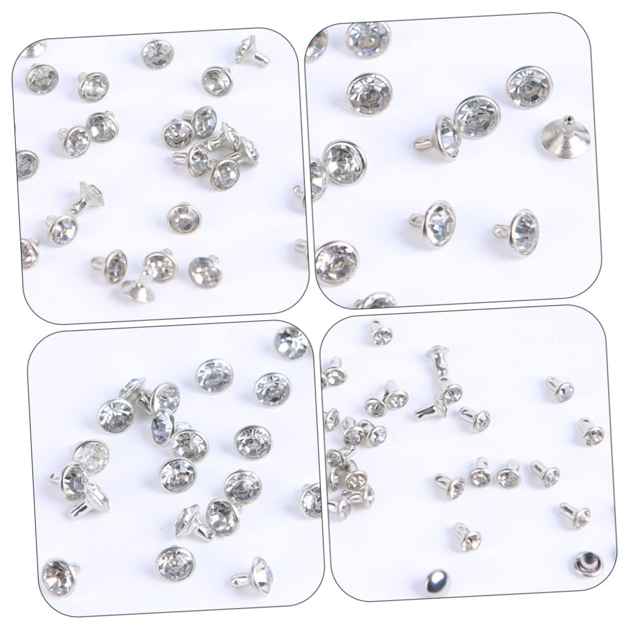 NUOBESTY 600 Juegos remaches de diamante tacos para ropa remaches para metal decoración remache artesanal de cuero tachuelas de reparación de artesanías de cuero remachadora Decorar