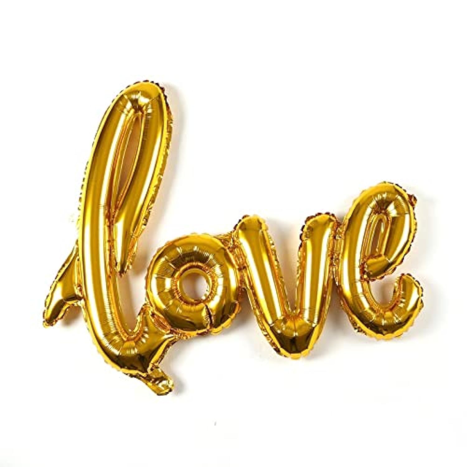 PARTY TIME - 1 Piece Big Gold Cursive Love Balloons - Large Foil Valentines Day | Mylar Love Shaped Balloons for Valentines Day | Love Balloon for Proposal, Wedding and Anniversary Decorations