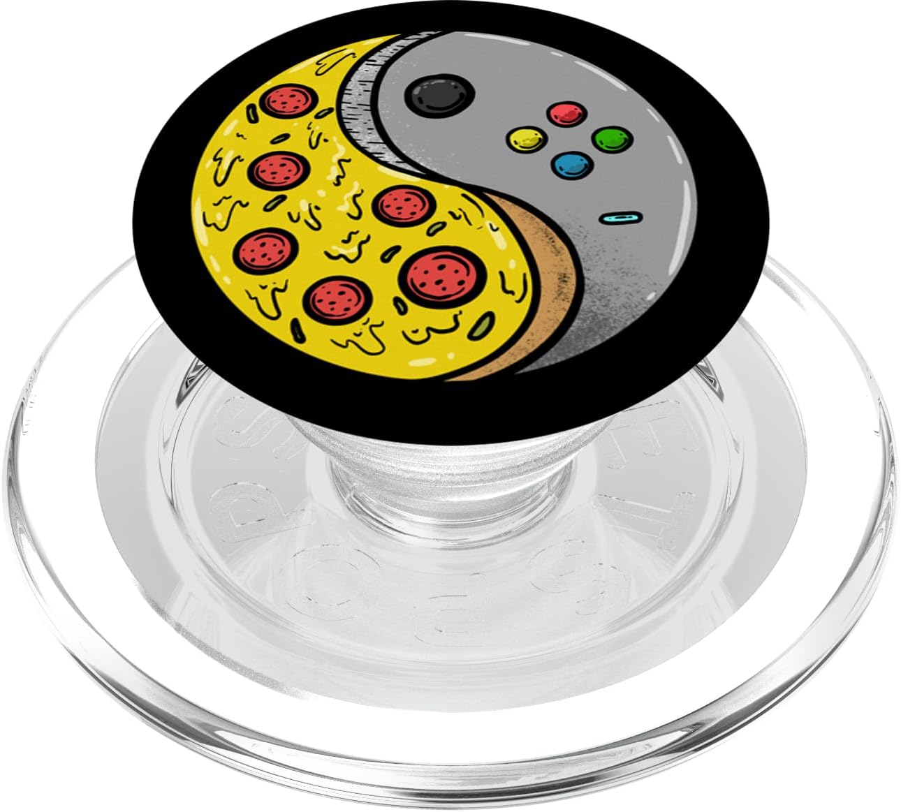 Yin Yang Pizza Video Game Controller Food Gaming Boys Men PopSockets PopGrip for MagSafe