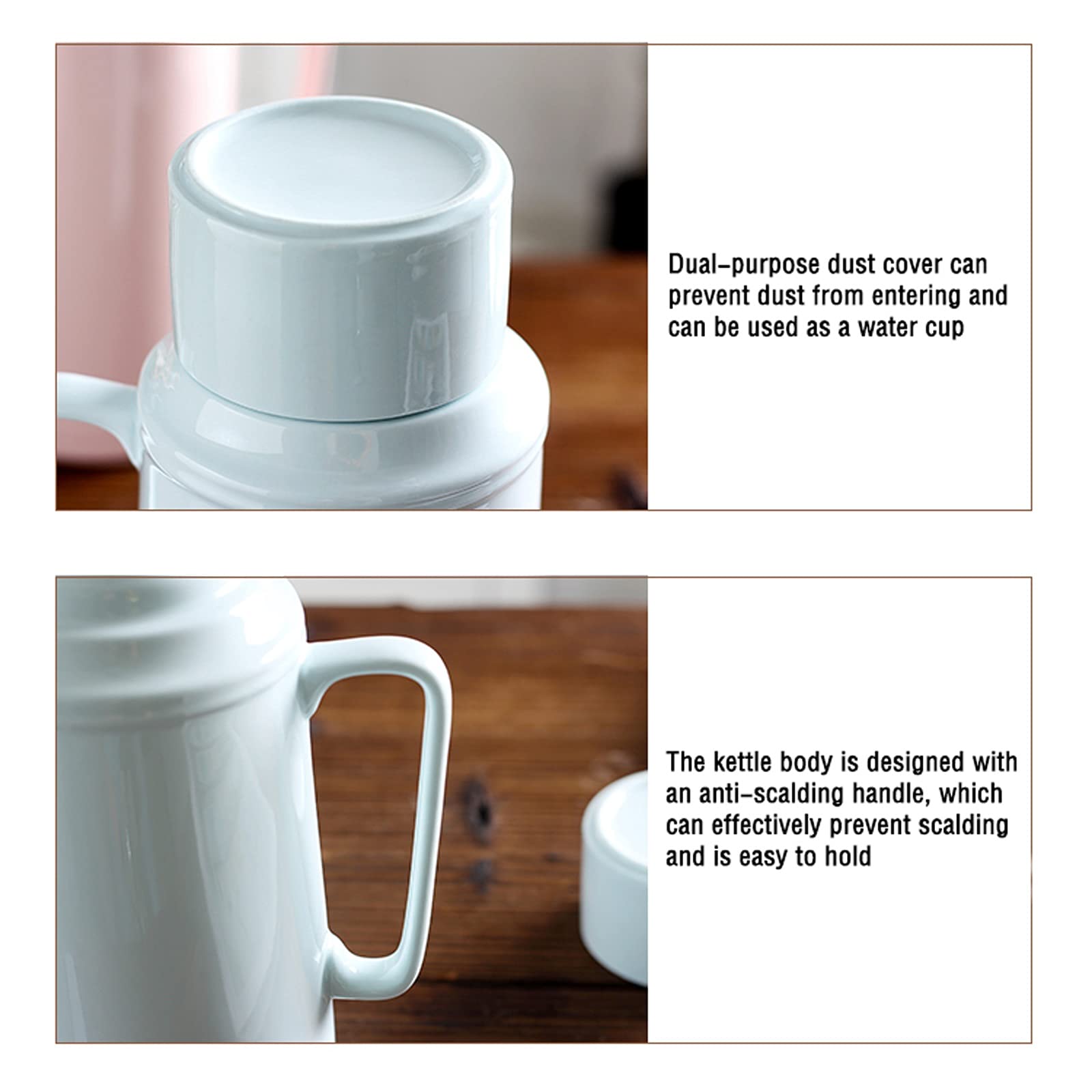 Jarra de Agua Jarra de cerámica con Tapa y caño Hogar Fácil Limpie la Jarra Resistente al Calor Ideal para té Helado, sangría, Limonada (40.5 oences) Teteras de té Helado (Color : Pink)