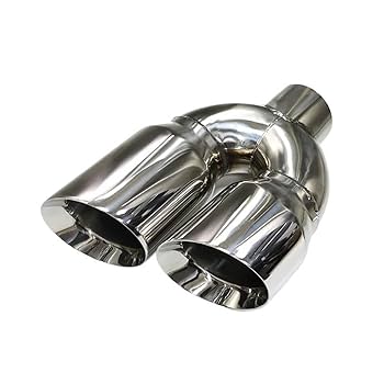 ステンレス製デュアルテールパイプマフラー Amazon | Y字型車用デュアル排気チップ 汎用マフラーチップ