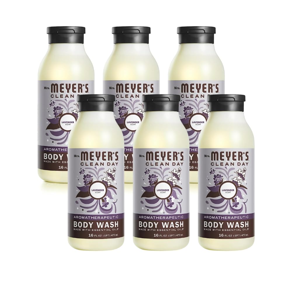 Mrs. MEYER'S CLEAN DAY Body Wash, Lavender 16 Fl Oz (Pack of 6)