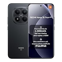 XIAOMI Redmi Note 15 Pro+ 5G, Smartphone 12+512GB, Batteria massiccia da 6500 mAh, IP66, IP68, Nuova fotocamera 200 MP, Display AMOLED da 6,83″, Nero, Garanzia 2 anni, Caricatore non incluso