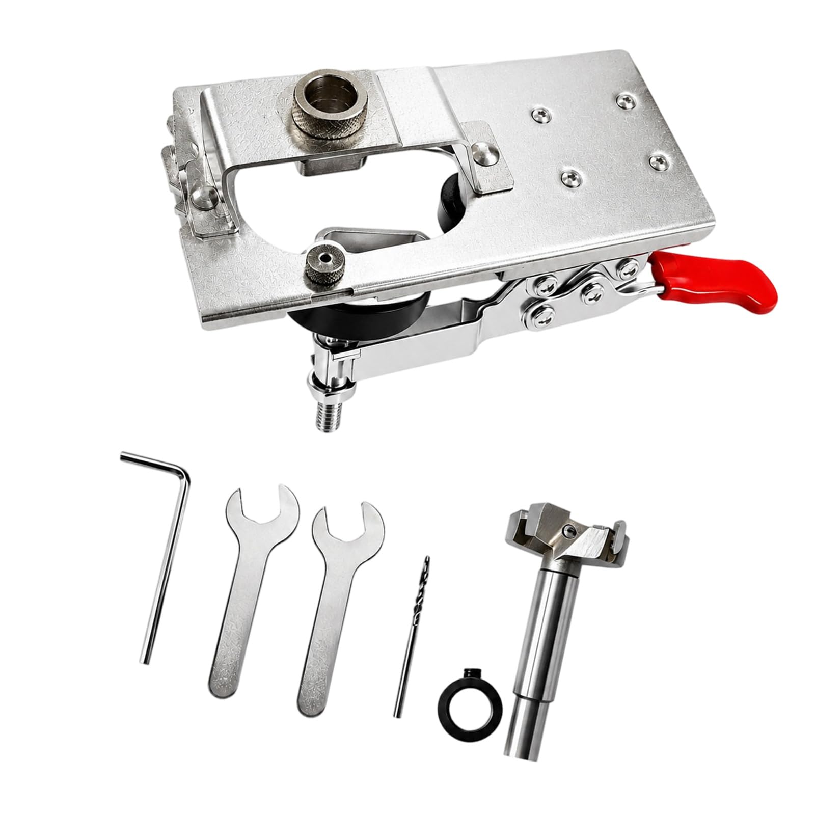 Jiapika Clamp Hinge Drilling Jig 35Mm Cabinet Door Hole Guide In Aluminum Alloy For Wood Board Positioning, Hinge Setup And Repair Work, 1 Set
