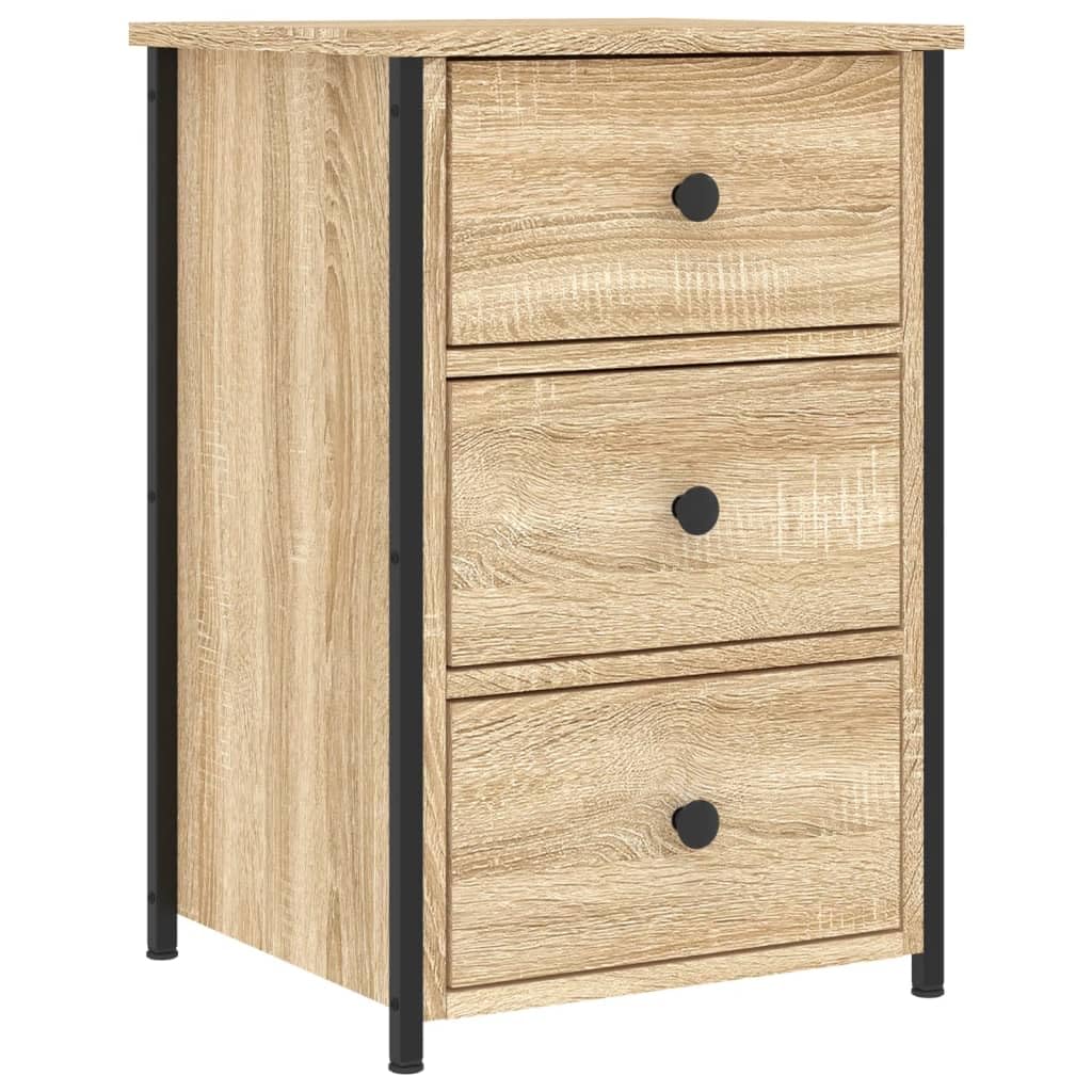 vidaXL Mesitas Noche 2 uds Madera ingeniería Roble Sonoma 40x36x60 cm