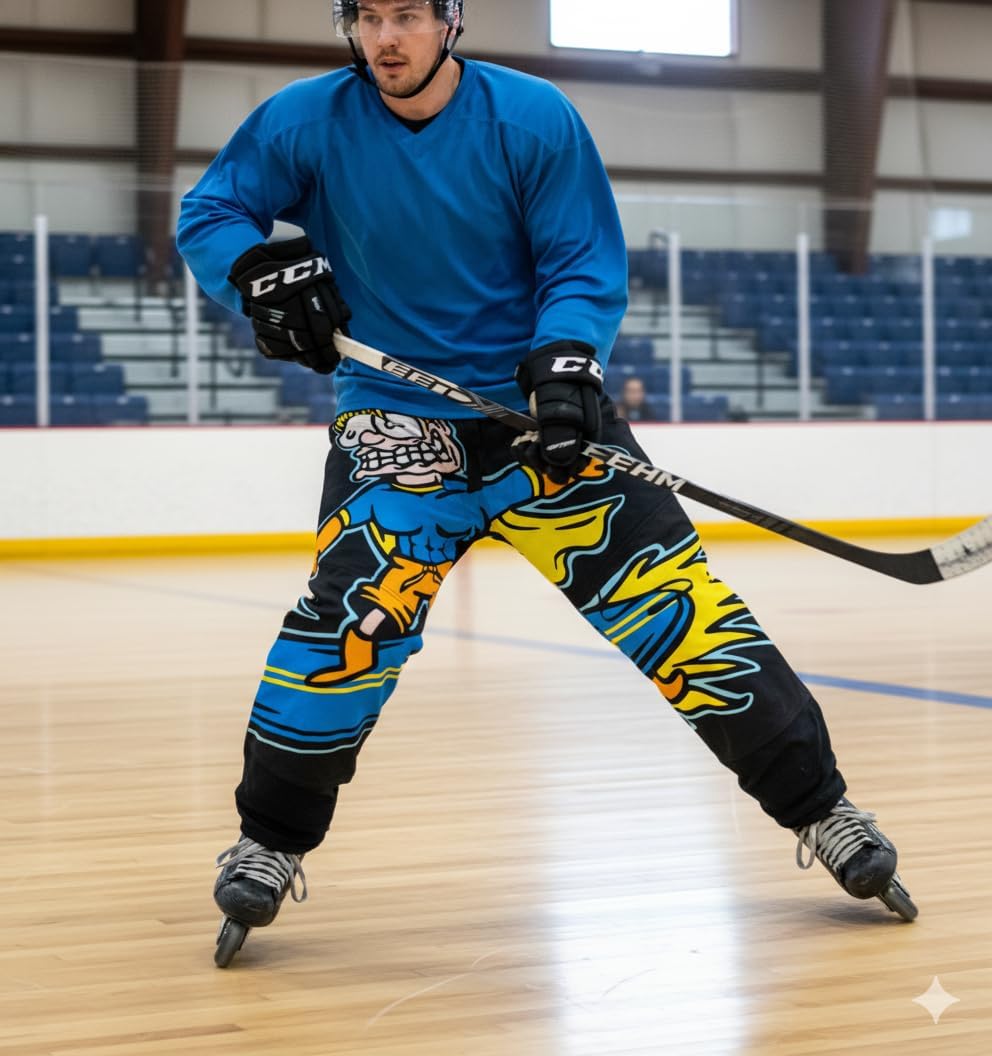 Unbound Inline Hockey Pants – Senior Adult Roller Hockey Pants with Air Mesh Ventilation & Adjustable Waist