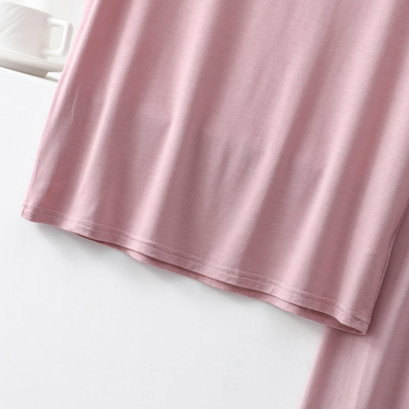 Pijama de mujer de verano corto sexy, pijama para mujer, algodón muy grande | Noche de cuello sastre Camisas de noche Albornoces Caraco Talla Elástica Slacks Suave / Suave Conjunto Pijama Sudadero