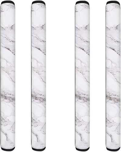 Miniatura 8 de 4 fundas para manija de puerta de refrigerador con flores marrones, lavables, antideslizantes, para nevera, horno, mantener alejadas las huellas