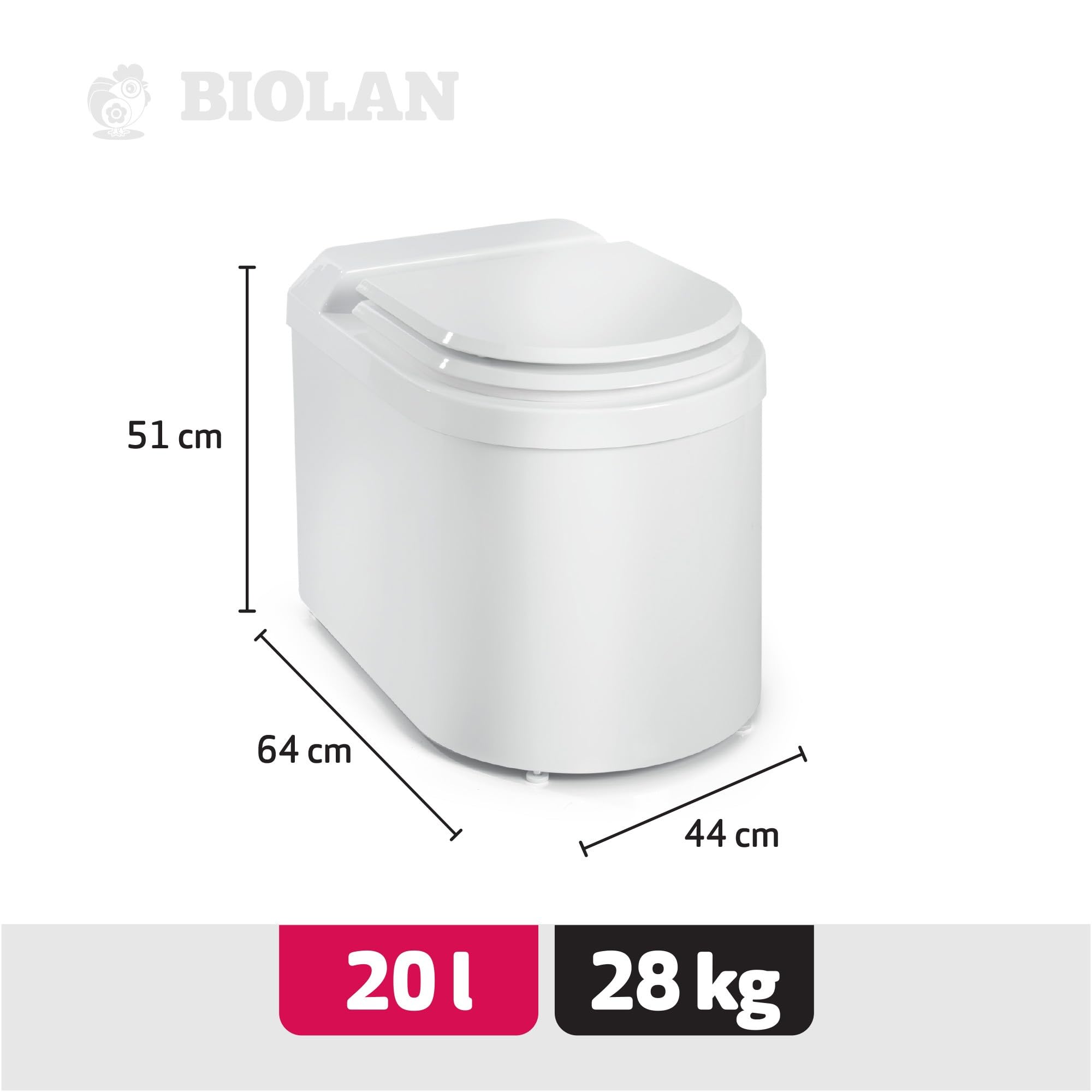 Biolan Icelett 20 Gefrier-Toilette für Ferienhaus und Tiny House | Energieeffizienter Betrieb mit nur 0,48 kWh/Tag
