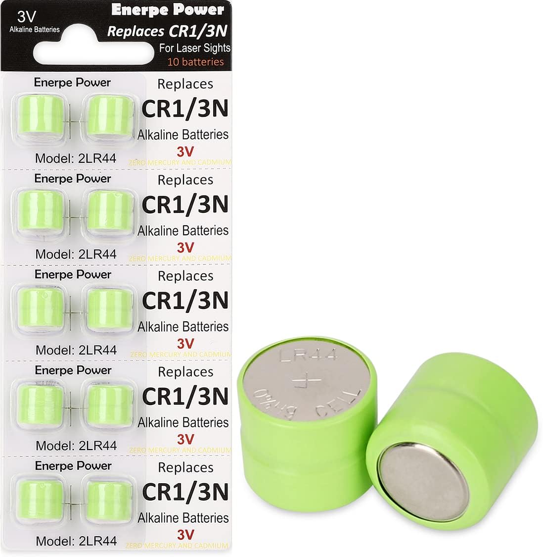 2LR44 Replaces CR1/3N 1/3N DL1/3N 3V Batteries for Laser Sights (DO NOT fit for Streamlight TLR-6 and Pet Collars) 10-Pack