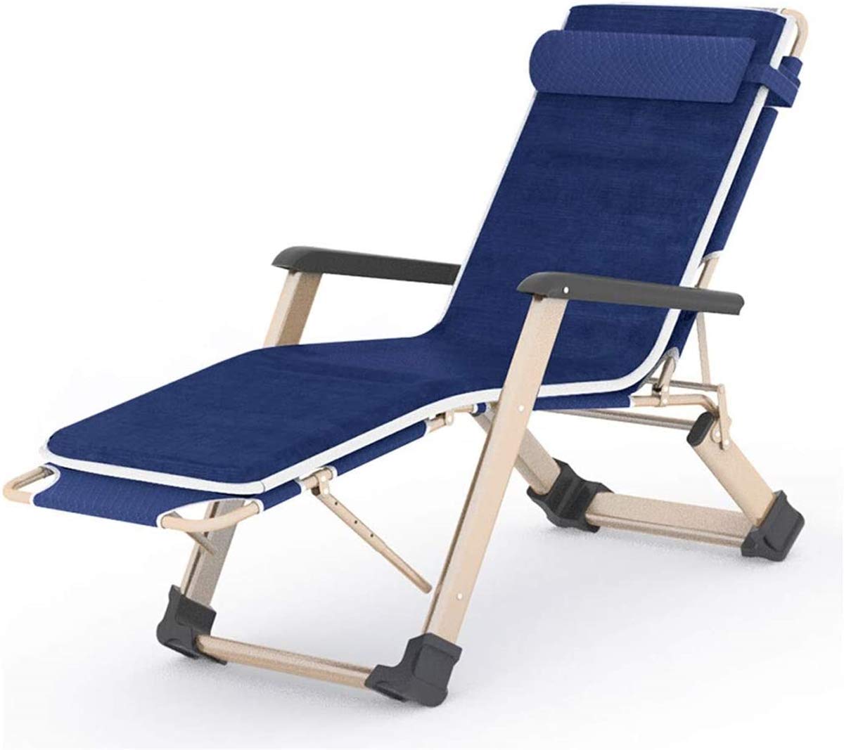 Chaises longues classiques Chaise longue/chaise longue zéro gravité, chaises longues Siesta Fauteuil inclinable portable Double tissu Oxford avec coussin en velours Chaise longue pliante, chaise