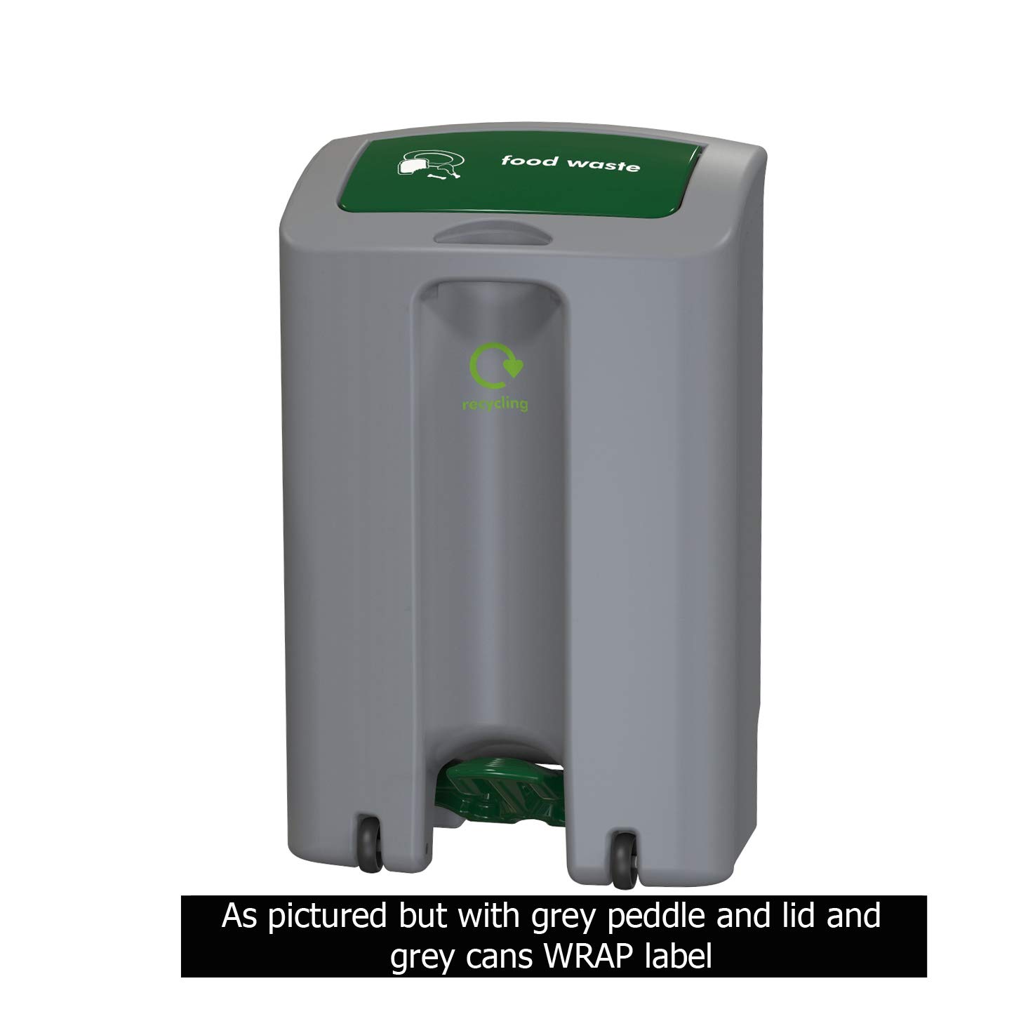 Office Needs DirectEnviroStep 90 Litre Grey Base Peddle Lift Lid Grey Cans Bin