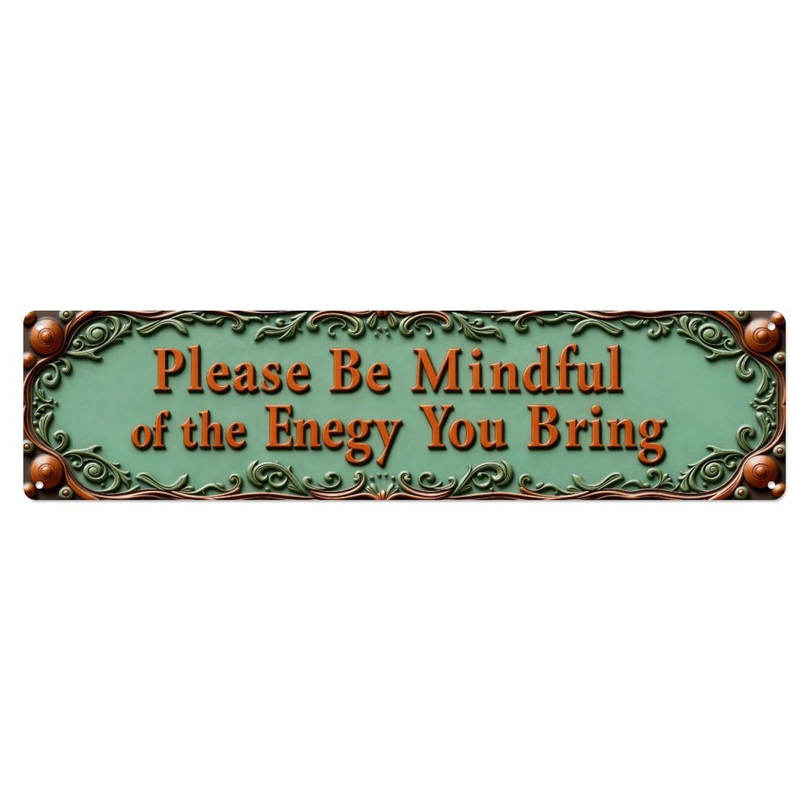 Ornate With Scrollwork And Text Tin Sign Vintage Metal Sign Home Bar Garden Indoor & Outdoor Wall Decor Retro Metal Poster 4x16 Inch