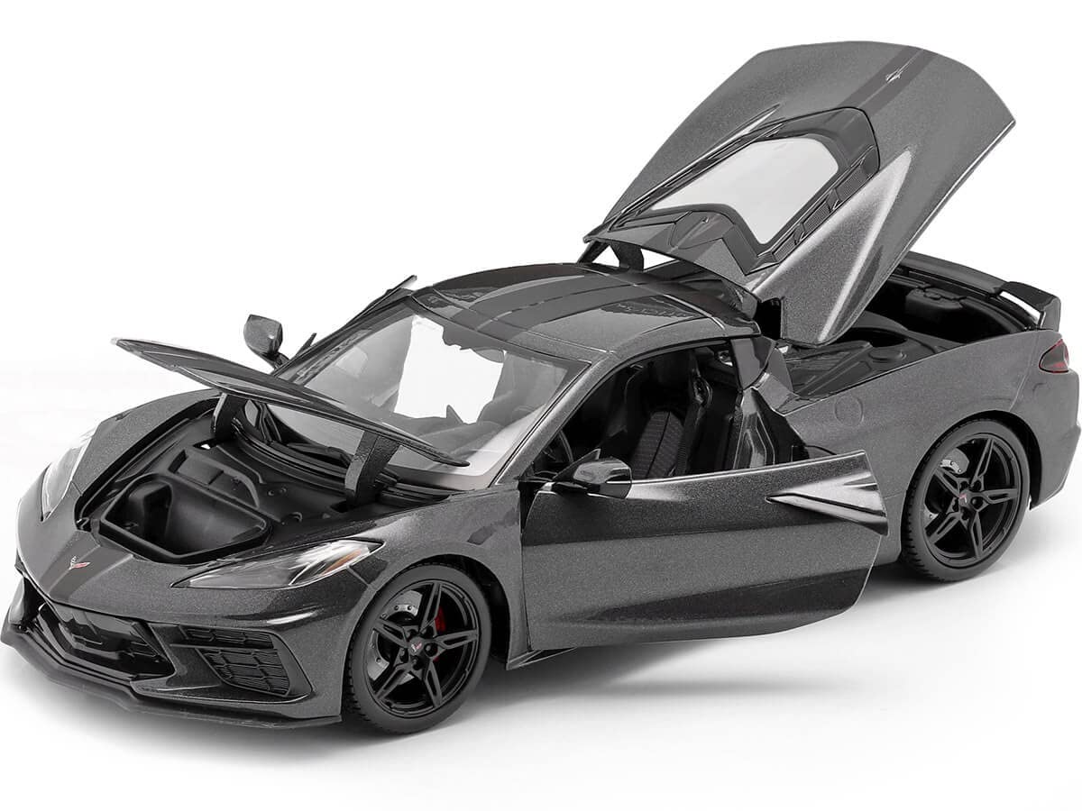 Maisto 31447 Chevrolet Corvette C8 Stingray, metallic-dunkelgrau, 2020, 1:18, Fertigmodell