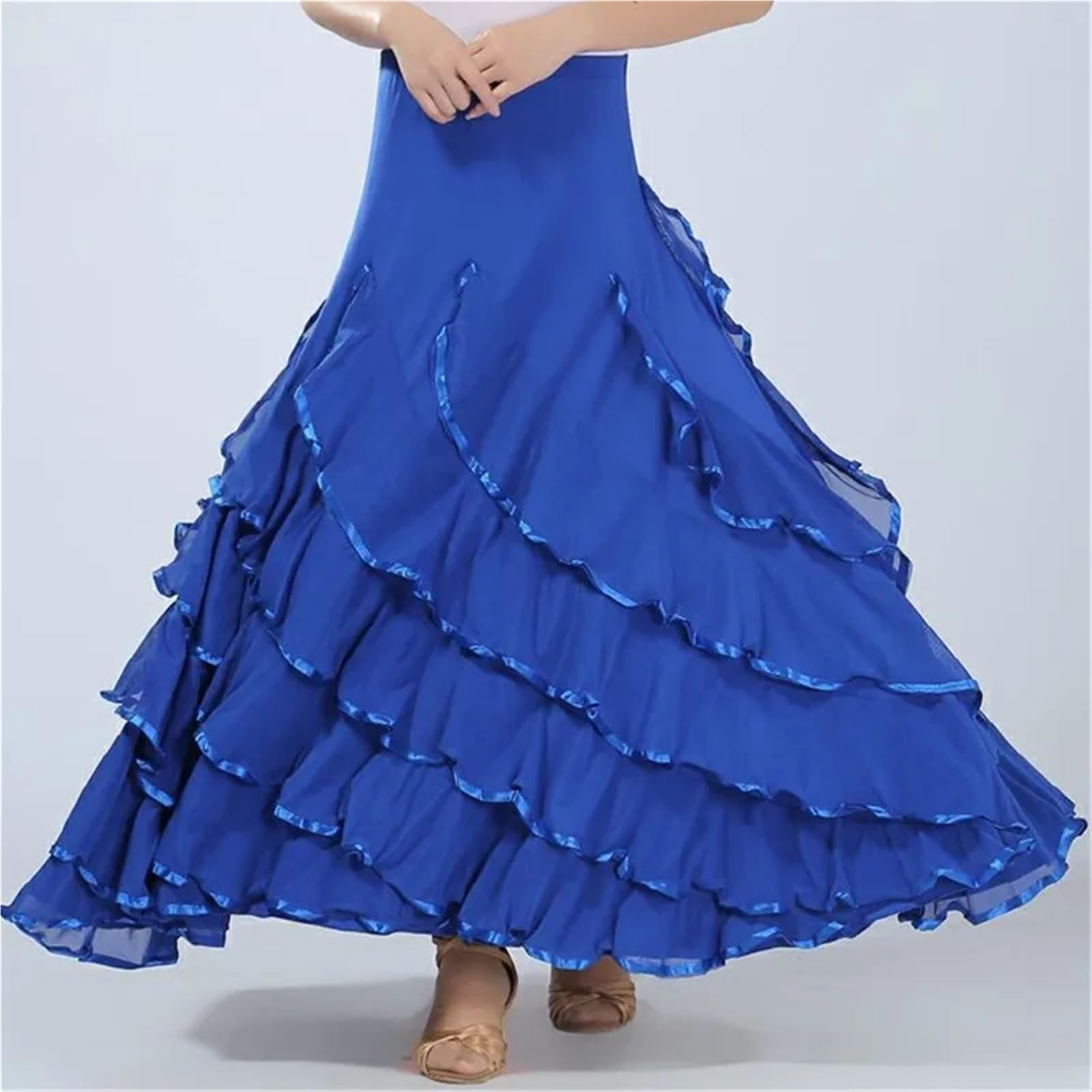 Flamenco Vestito 720 Costume da ballo flamenco, gonna, abito lungo, donna, valzer moderno, standard, tango, abbigliamento, abiti spettacolo