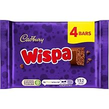 Cadbury Wispa Chocolate Bar Smooth & Creamy Vented Milk Chocolate 4 x 27.9 g Pack of 1