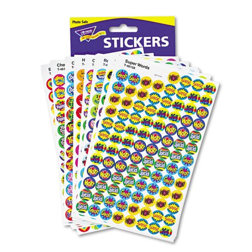 TREND T1945 - SuperSpots & SuperShapes Sticker Variety Packs, Positive Praisers, 2500/Pack-TEPT1945