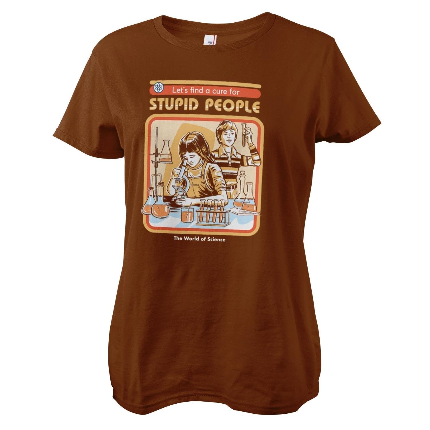 Steven Rhodes Women's Brown Officially Licensed Cure For Stupid People T-Shirt (Brown), Large