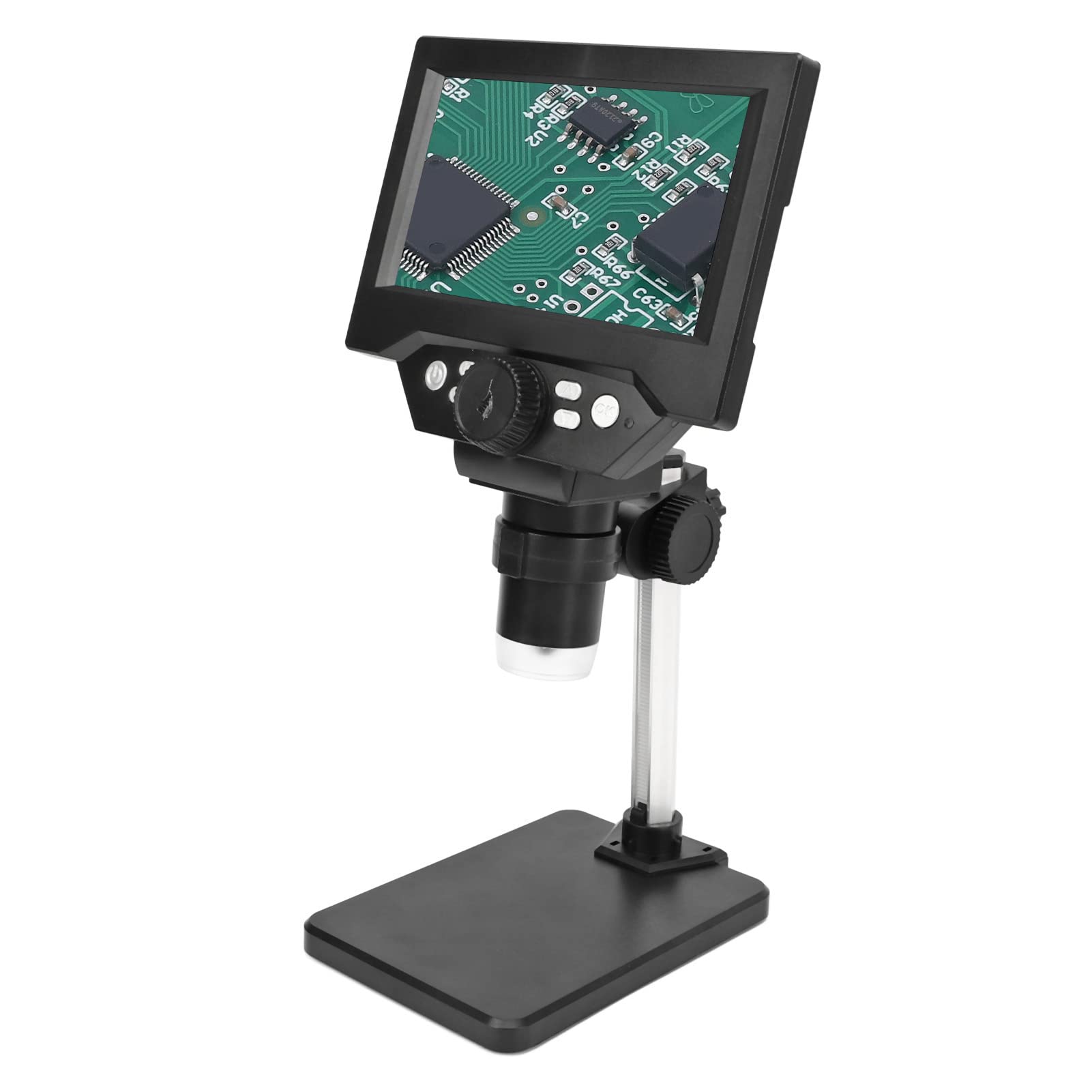 Ausla Mikroskop Cyfrowy, Mikroskop na Monety ABS LCD z Ekranem 5,5 Cala 10 MP 1000X 1080 P 8 Diod LED Złącze USB do Komputera do Lutowania Naprawa