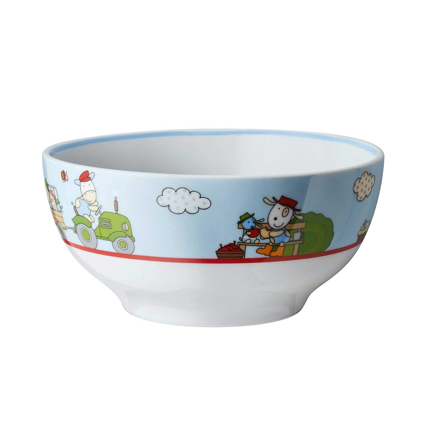 Puresigns Kindergeschirr Set FERME - Bezauberndes 7-teiliges Geschirrset im Bauernhof-Look für Kinder - kindgerecht & spülmaschinenfest Fantasievolles Besteck für kleine Entdecker