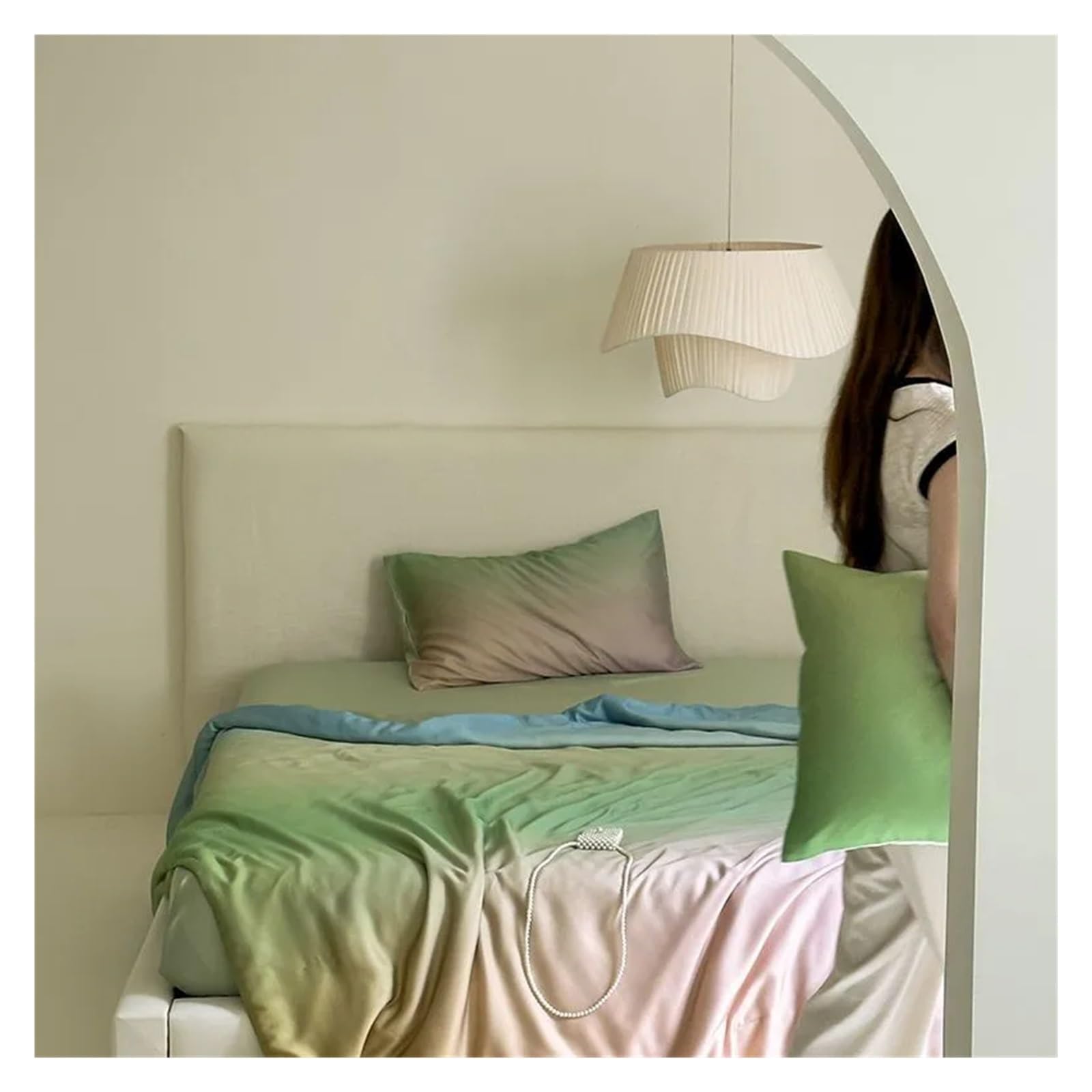 ADovz 4 pezzi queen size morbido setoso raffreddamento morbido trapuntato estivo piumino piatto lenzuolo 2 fodere Compatible with cuscini coperta sfumata viola,Lenzuola