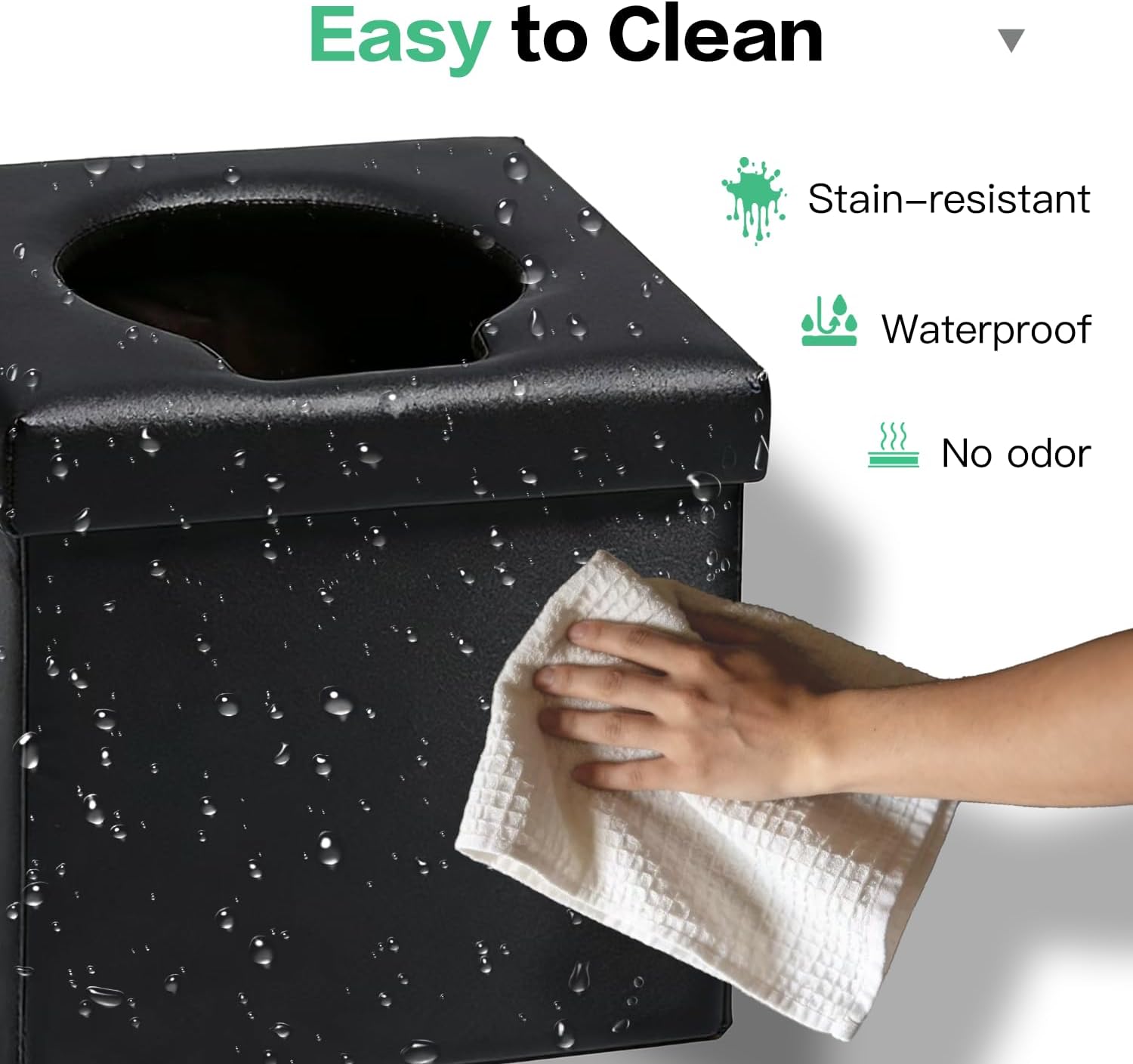 4-in-1 Outdoor Foldable Portable Toilet with Lid - Instant Setup, Waterproof, Odor-Proof, Emergency Camping toilet, Seat for Elderly & Pregnant Women, Ideal for Camping, Truck, Beach, RV, Hiking