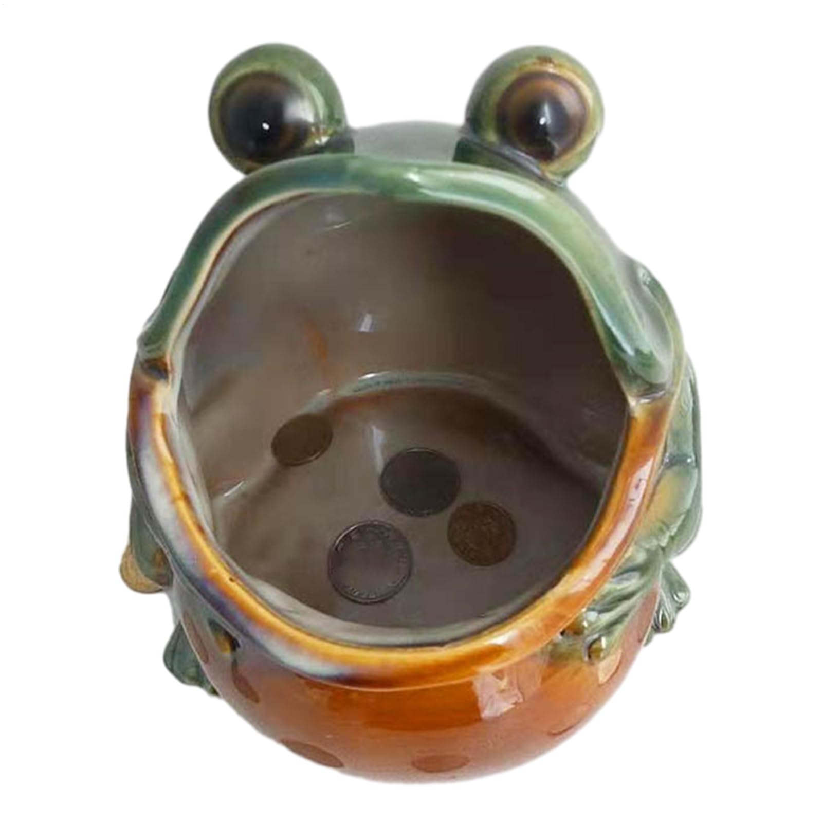 Statuetki żaby na podwórko i do ogrodu | Ceramiczna żaba z dużymi ustami | urocza figurka ceramiczna, ozdoba symulacyjna, rzemiosło dekoracyjne bonsai, dekoracja domu i ogrodu