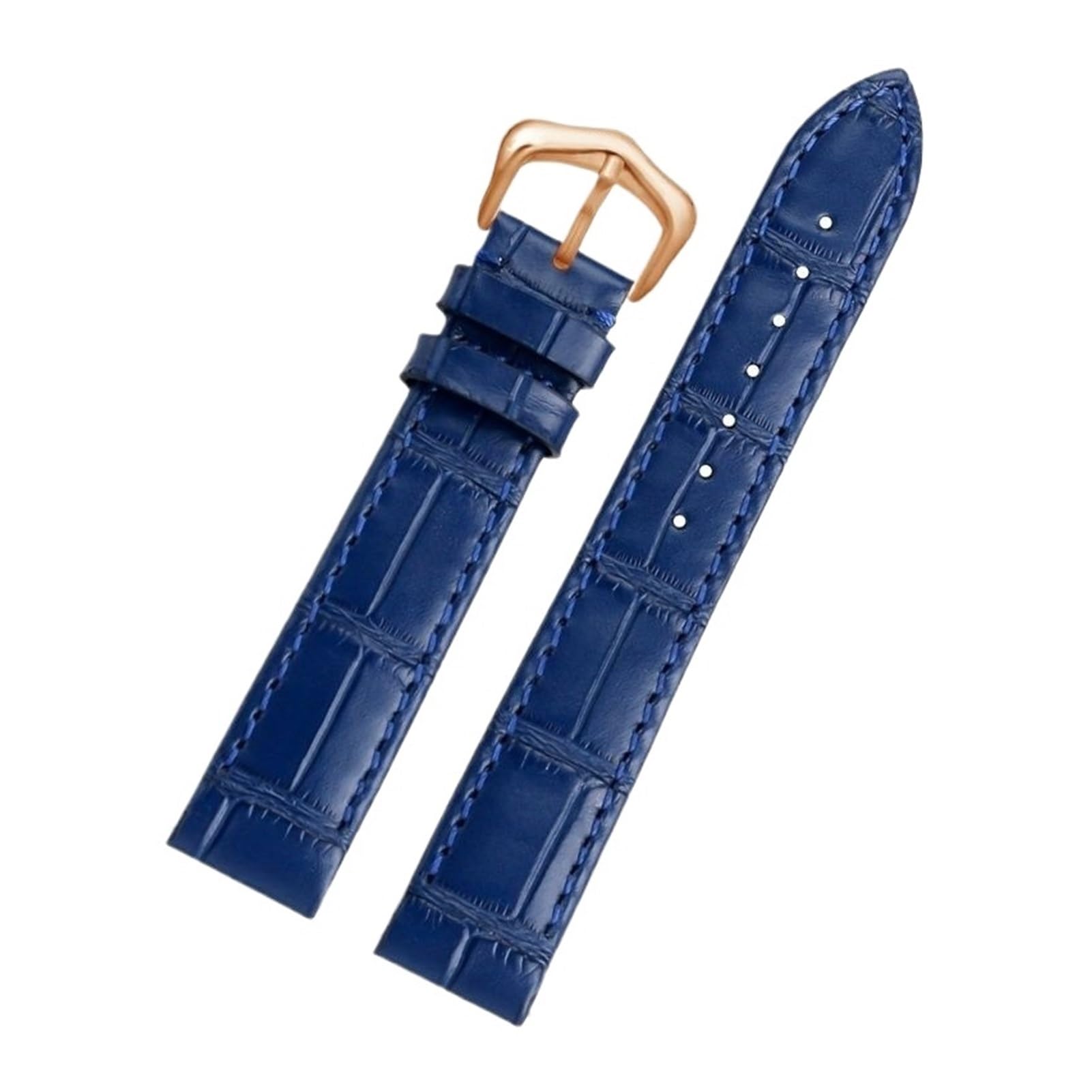 Correa de cuero liberación rápida 15,5 mm 17, compatible con Cartier Santos 38 Dumont pequeña mediana reloj hebilla Pulsera azul