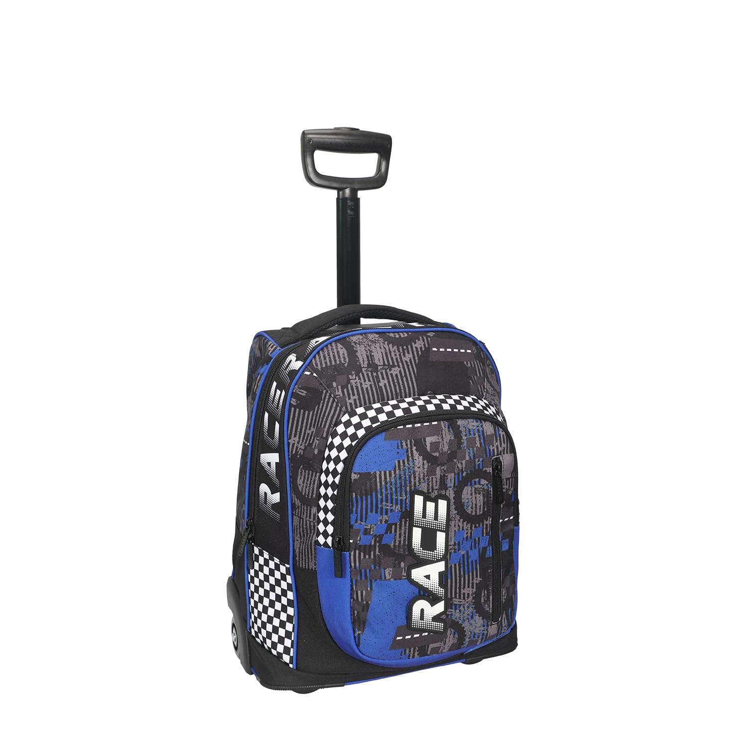 Carrera Trolley Scuola Bambino Race Blu/Nero - 2 in 1 Zaino - Ruote Anti-Rumore - Lt 35 - Barra Regolabile in Due Altezze - Perfetto per Scuola e Viaggio