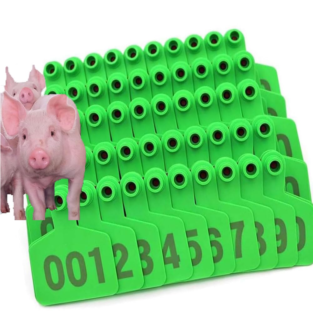 Marchi auricolari per bovini/pecore/suini 001-400 marchi auricolari digitali in plastica per bestiame adatti per marchi auricolari per l'identificazione di animali di pecore, maiali, capre, bovini