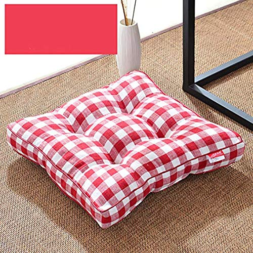 Coussin de sol yoga ergonomique en coton lin rembourrage épais pour assise prolongée