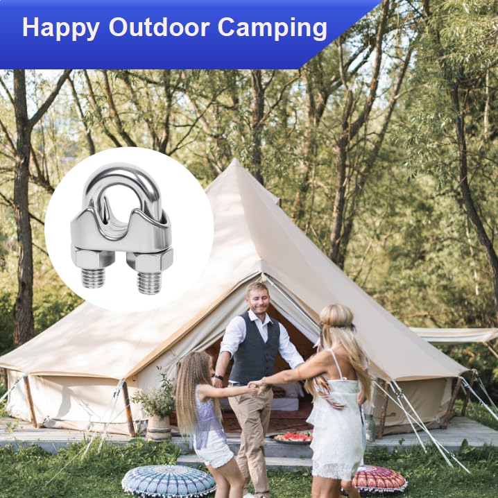 20 Pcs 1/8 inch Stainless Steel Wire Rope Cable Clamp Clips,Wire Rope Clamp for Various Commercial, Industrial, and Residential Projects. (M3, 20) - Image 6