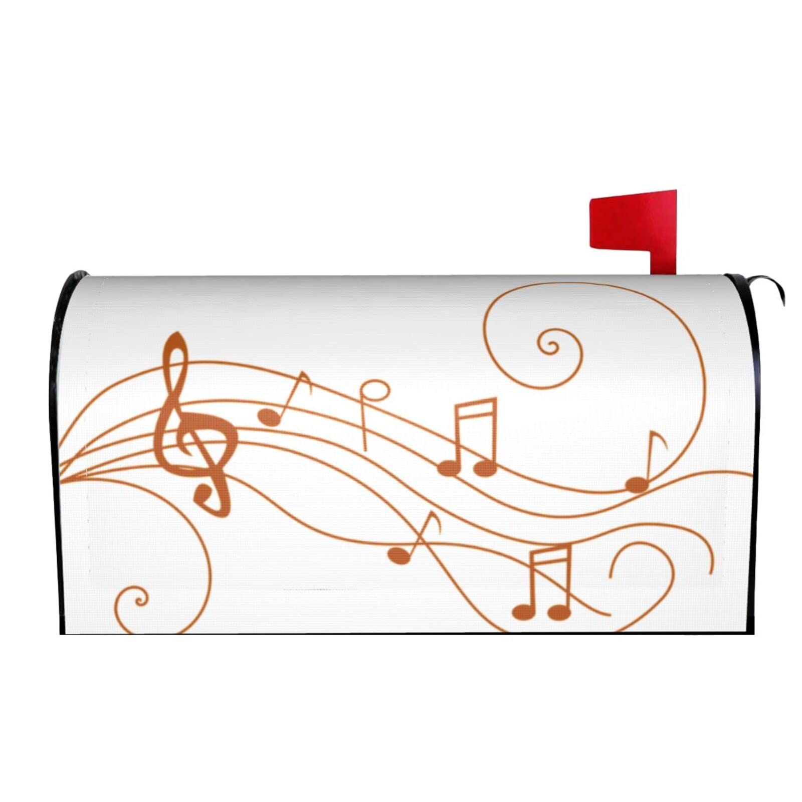 TCIYPILTD Waterproof Fabric Magnetic Mailbox Wraps, Music Note Melody Mailbox Cover for Home Garden Yard Decor 25.5x21 in