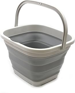 Sammart 10.6l (2.8 Gallon) pliable rectangulaire pratique Panier/Seau gris