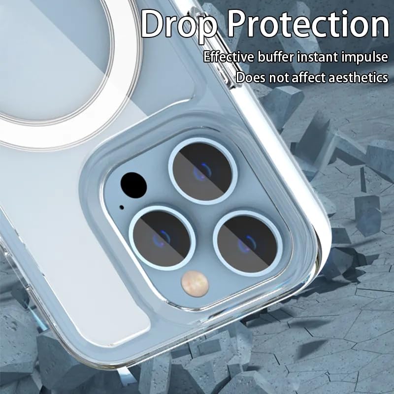 Image of Back Cover Case for iPhone Offers Mag-Safe Compatibility | Crystal-Clear Design | Camera Protection | Durable PC & TPU Construction (Transparent, iPhone 13 Pro)