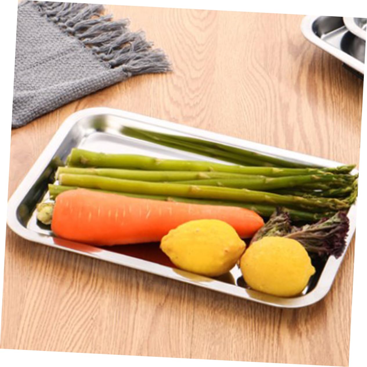 MUCKLILY 4Pcs Stainless Steel Plates Metal Food Dishes for Self Feeding Outdoor Picnics and Camping Easy to Clean and Dishwasher Safe