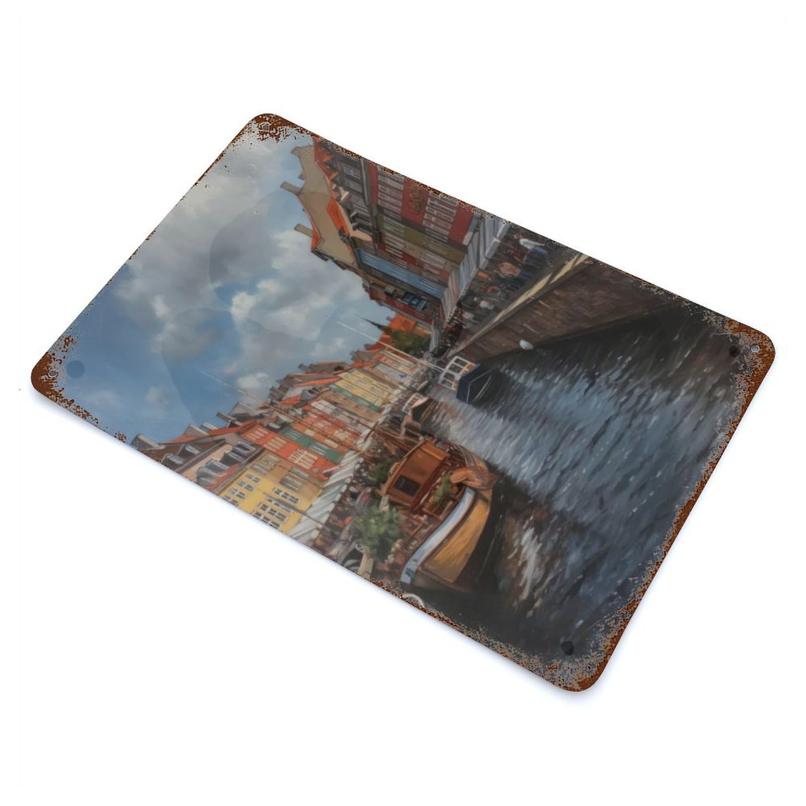 Copenhagen Charm Denmark Vintage Metal Tin Sign 11.8"x7.9", Industrial Home Decor for Garage, Pub Or Kitchen