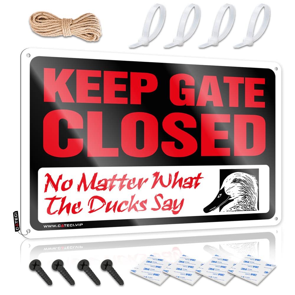 ZTBBDNQHA Tinsign Decor Keep Gate Closed No Matter What The Duck Say Sign Bedroom Door Decor Bar Decor For Home(30X40CM)