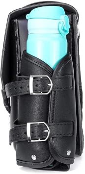 Motorcycle Saddle Bag PU Leather Waterproof Saddlebags Black Left/Right Side For Harley Davidson Universal (Left)