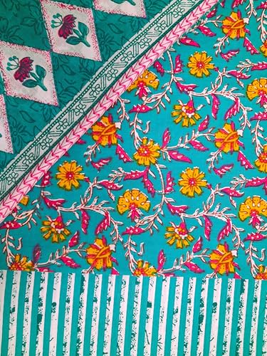 Image of VEENA HANDICRAFT Pure Cotton Jaipuri Sanganeri Print Salwar Suit With Dupatta set