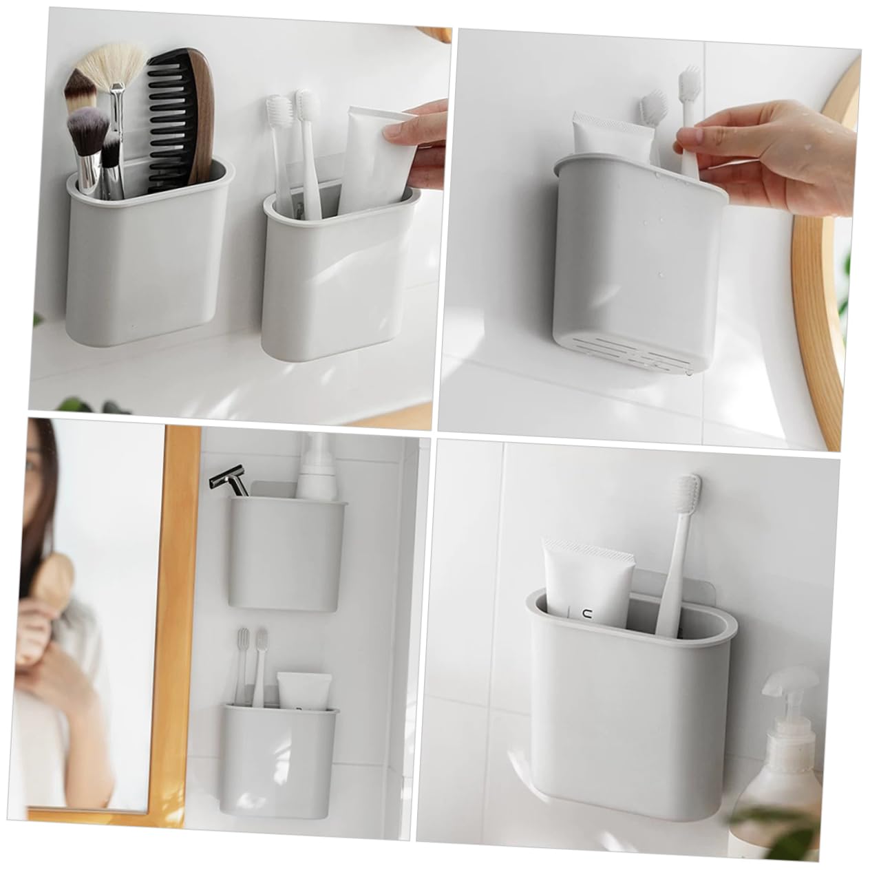 MAGICLULU 5 Set Di Mensole Galleggianti Per Bagno Porta Spazzolini Da Denti A Parete Organizer in Plastica Per Lavandino 2 Pezzi * 5