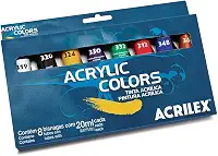 Acrylic Colors 20Ml 8 Cores